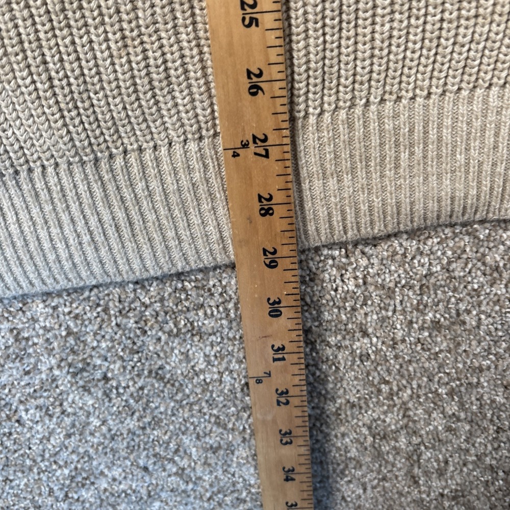 Old Navy Quarter Zip Knit Sweater Mens XXXL Beige Cotton Mock Neck Long Sleeve - Picture 6 of 8